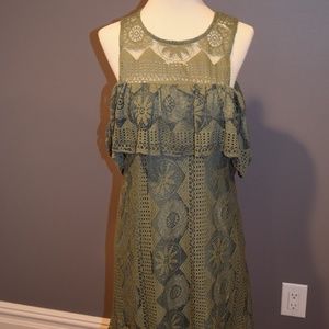 Francesca's Collections Dresses - Green Cold Shoulder Short Dress Francesca's Collections Dresses - Green Cold Shoulder Short Dress